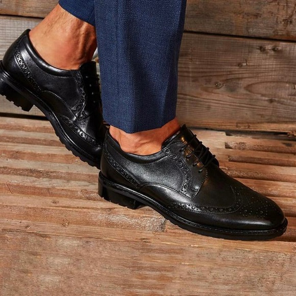 Ecco Shoes | Mens Ecco Vitrus I Wing Tip Black Oxford Leather Dress Shoe - 41eu 77.5 US | Color: Black | Size: 7 | Kwetzel3's Closet